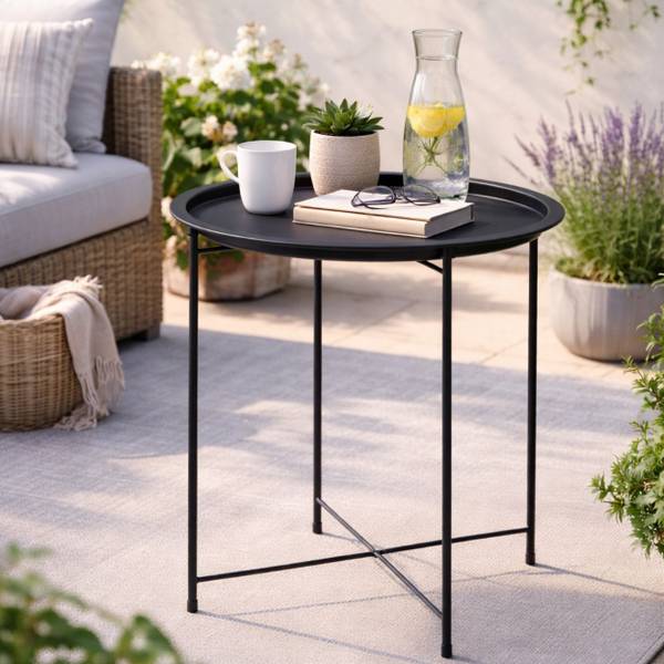 Couchtisch HH-X65300010 Schwarz - Metall - 47 x 51 x 47 cm