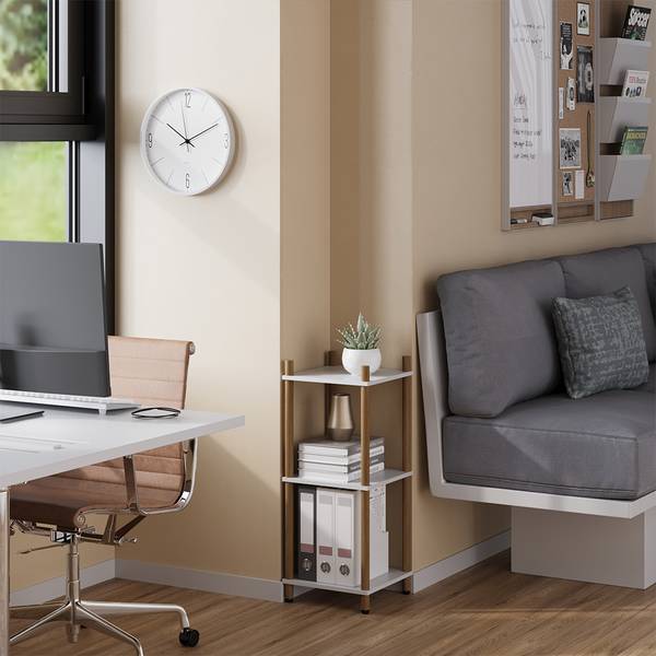 Hoekrek Bivio 57476 lichte pijnboomhouten look - zuiver wit - Sonoma eikenhouten look