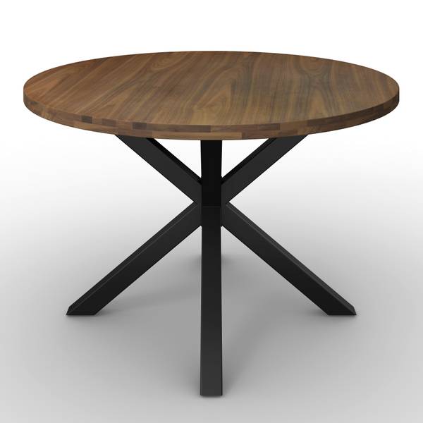 Esstisch RENE Braun - Metall - Holz teilmassiv - 120 x 76 x 120 cm
