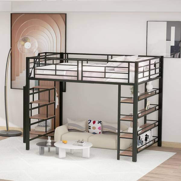 Etagenbett-B040 Schwarz - Metall - 140 x 170 x 200 cm