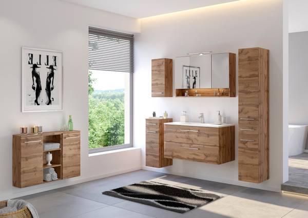 Waschtisch-Set Livorno 100cm Braun - Holzwerkstoff - 100 x 180 x 48 cm