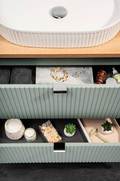 Schrank unter waschbecken LINE CUW80 2D Grün - Melamin - 80 x 57 x 39 cm