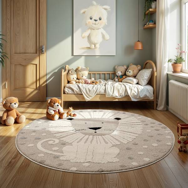 Kinderteppich Jungle Kids B Beige - Polypropylen - 120 x 1 x 120 cm