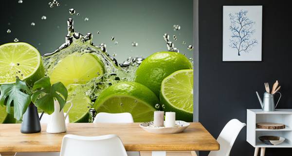 Papier Peint Citrons Verts Agrumes Fruit 90 x 60 x 60 cm
