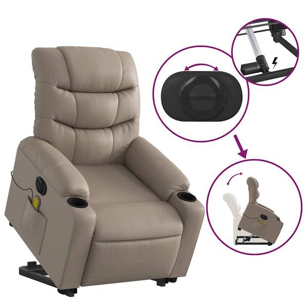 Fauteuil inclinable de massage 3032753-4 Marron - Marron café
