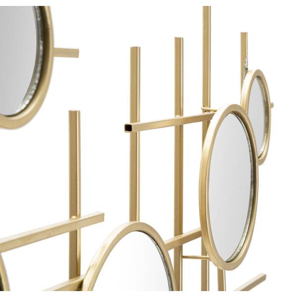 Gerahmter Spiegel Kreise 27 Gold - Metall - 117 x 61 x 5 cm