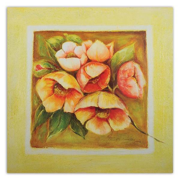 Wandbild sechs blüten 30 x 30 cm