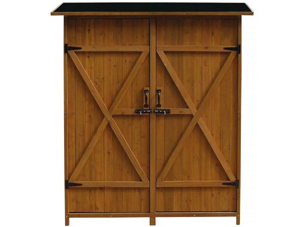 Gartenschrank - Gartentruhe espacio Braun - Massivholz - 49 x 162 x 140 cm
