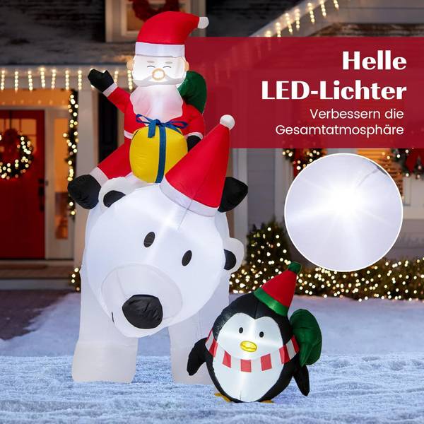 Aufblasbarer Weihnachtsmann FF32231PQDE Weiß - Kunststoff - 70 x 210 x 230 cm