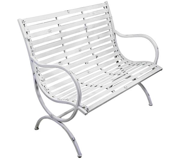 Gartenbank RIKKE Weiß - Metall - 67 x 92 x 104 cm