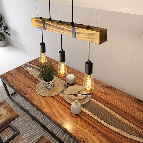 Hanglamp Gilbert II met 3 lichtbronnen bruin - metaal - 25 x 150 x 61 cm