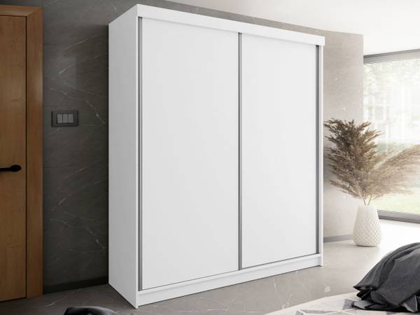 Schiebetürenschrank Top 25 Weiß - Durchmesser: 200 cm