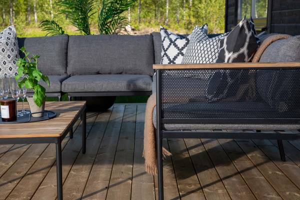 Lounge-Set Nettan 2-teilig Schwarz - Metall - 60 x 35 x 106 cm