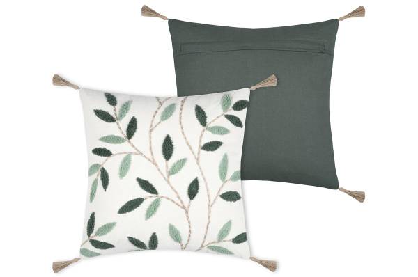 Dekokissen BOTANYS Grün - Naturfaser - 40 x 2 x 40 cm