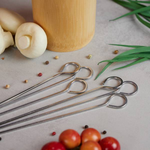 Schaschlikspieße aus Edelstahl 30er Set Silber - Metall - 3 x 31 x 1 cm