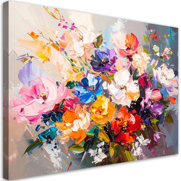 Canvas schilderij Bloemen 60 x 40 cm