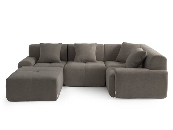 Ecksofa sofaMOUS mit Ottomane Kaffeebraun