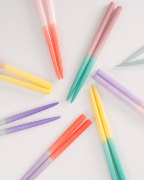 Spitzkerzen Dip-dye (4er-Set) Violett - Wachs - 2 x 28 x 2 cm