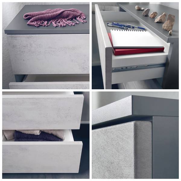 Kommode Pavos V3 hängend Eiche Grau Dekor