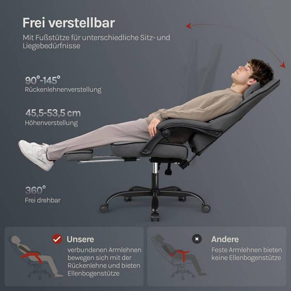 Gaming Stuhl Cornelia Schwarz - Grau