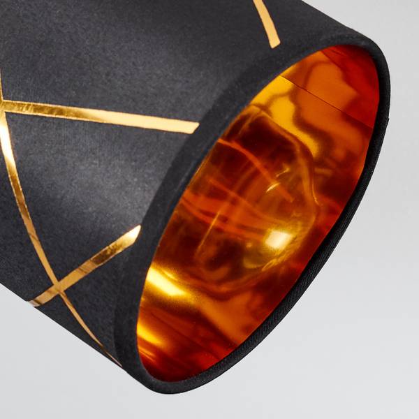 Pendelleuchte Osimo Schwarz - Gold - Webstoff - Aluminium - PVC - 13 x 190 x 76 cm