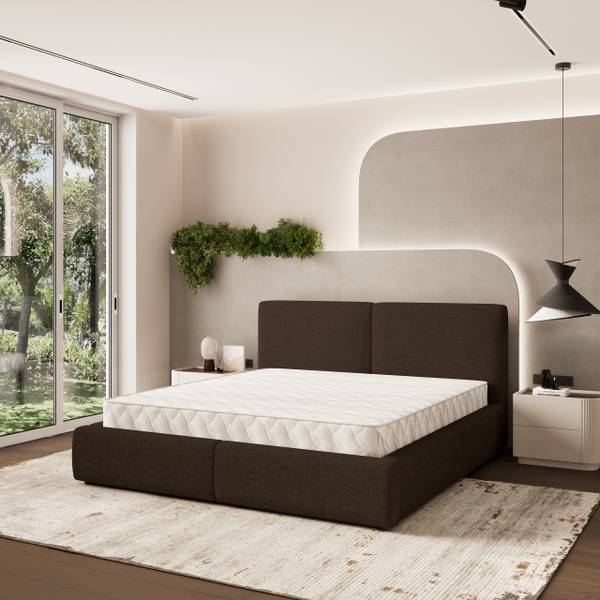 Polsterbett FELURO NEVE 28 Dunkelbraun - Breite: 180 cm