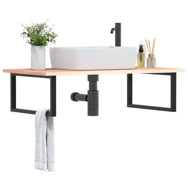 Étagère de vasque 3042577-5 Noir - Marron - Largeur : 60 cm