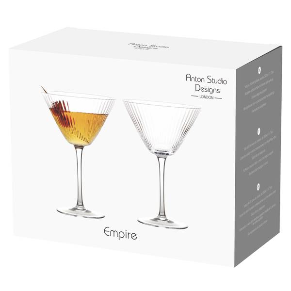 Cocktailgläsern Empire 2er-Set Glas - 24 x 18 x 12 cm