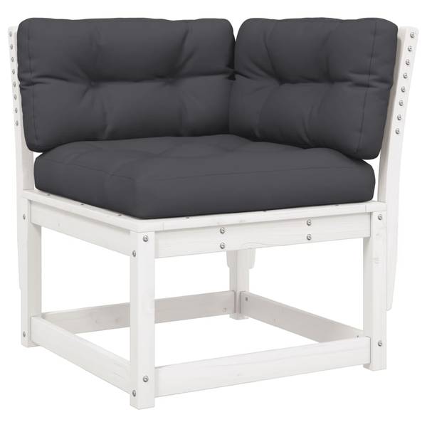 Garten-Lounge-Set 3034113-2 5-teilig Weiß - Massivholz - 63 x 78 x 73 cm