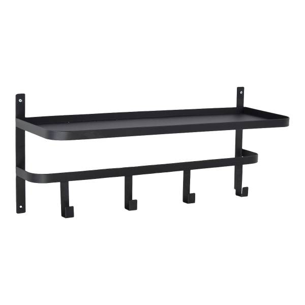 Wandgarderobe Shelf Schwarz - Eisen - 22 x 62 x 27 cm