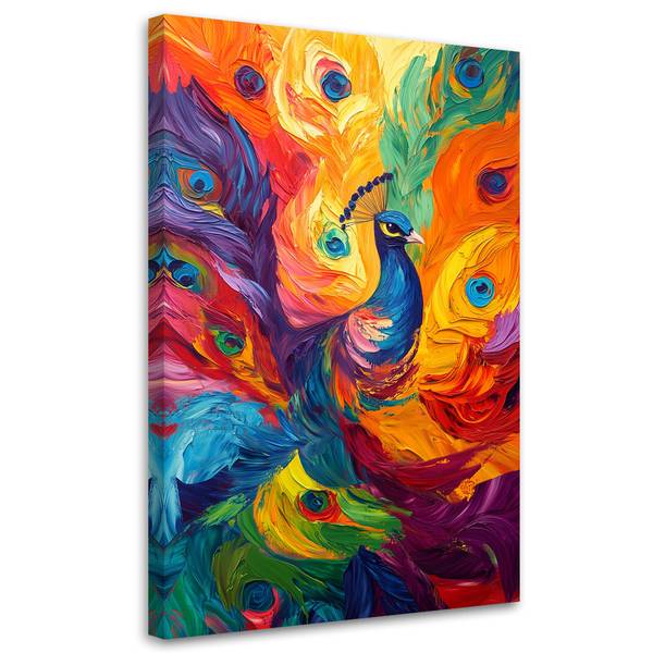Wandbild pfau moderne abstraktion 70 x 100 cm