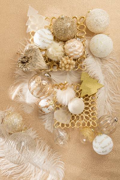 Weihnachtskugeln Winter Sands (6er Set) Weiß - Glas - 9 x 10 x 9 cm
