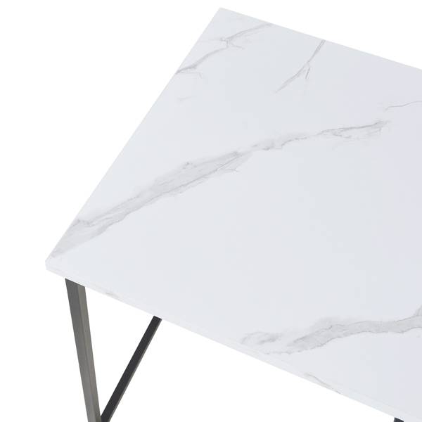 Table basse gigogne Trollhättan lot de 3 Blanc - Bois manufacturé - Métal - 50 x 60 x 50 cm