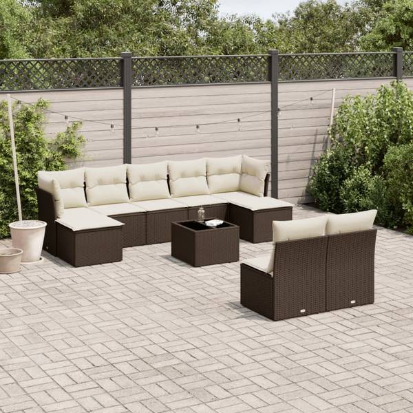 Garten-Lounge-Set 3035197-2 10-teilig Braun - Creme
