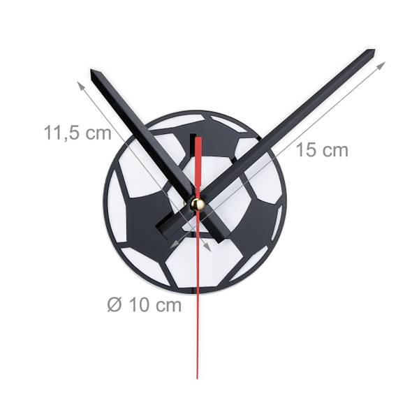 Horloge murale pour les fans de foot Noir - Blanc - Fer - 100 x 100 x 4 cm