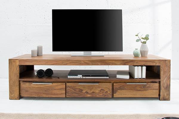 TV-Board MAKASSAR Braun - Sheesham - 170 x 45 x 45 cm