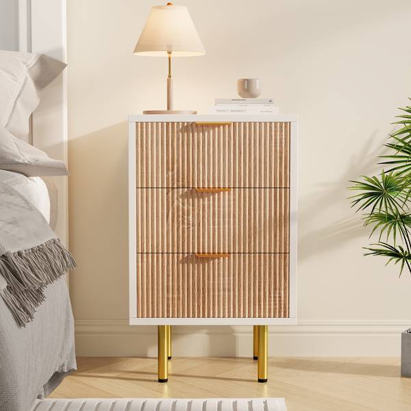 Nachttisch TLP02 Braun - Metall - Massivholz - 40 x 62 x 40 cm