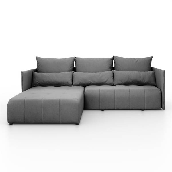 Ecksofa APOLLO L mit Schlaffunktion Grau - Polyester - 246 x 93 x 188 cm