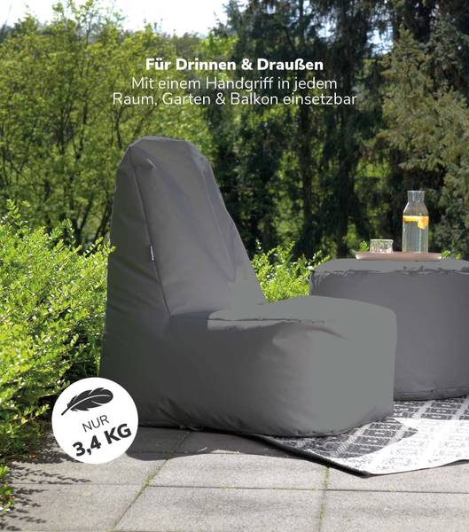 Sitzsack Der Däumchendreher 2tlg. Grau - Textil - 60 x 86 x 85 cm