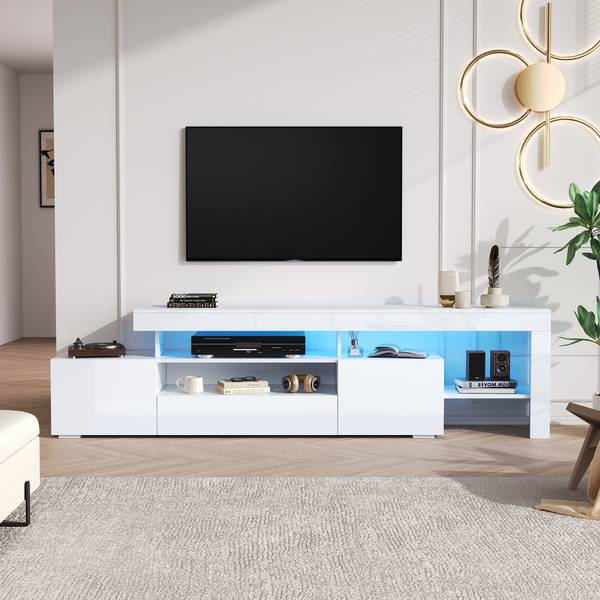 Meuble TV Endymion Ⅱ Blanc - Bois manufacturé - 37 x 53 x 192 cm