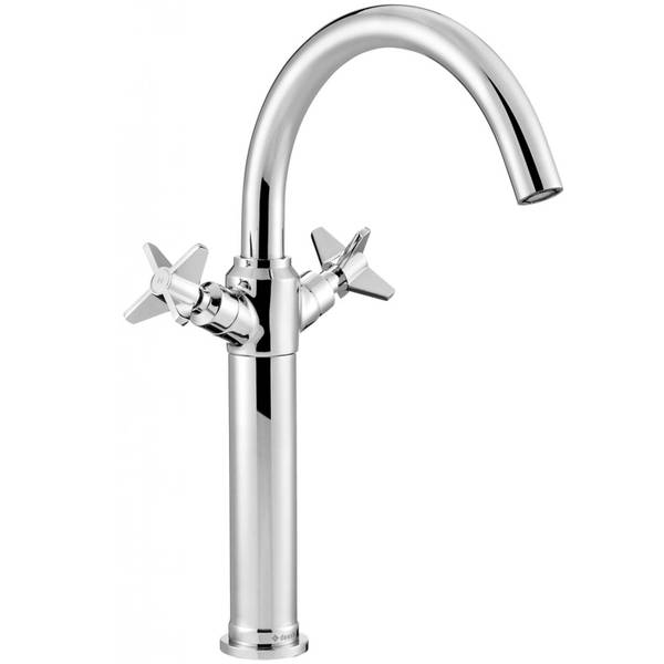 Waschtischarmatur TEMISTO-30-8 Silber - Messing - 17 x 35 x 22 cm