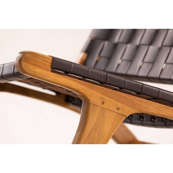 Sessel Rike Braun - Holz teilmassiv - 65 x 75 x 80 cm