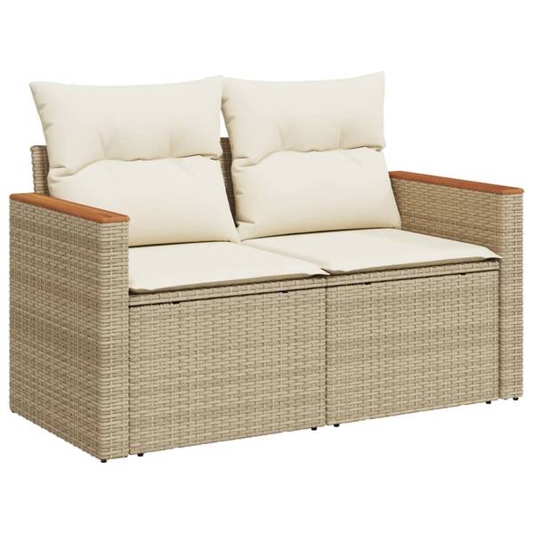 Garten-Lounge-Set 3034897-1 12-teilig Beige - Polyrattan - 62 x 69 x 62 cm