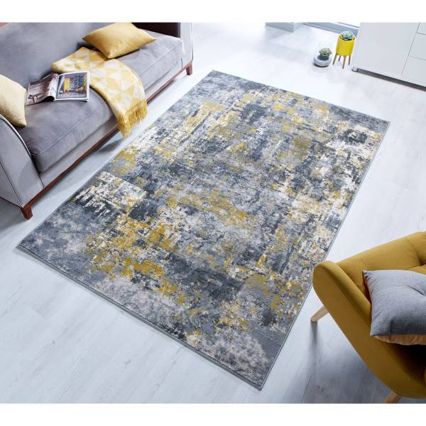 Tapis WAVY Jaune foncé - 80 x 150 cm