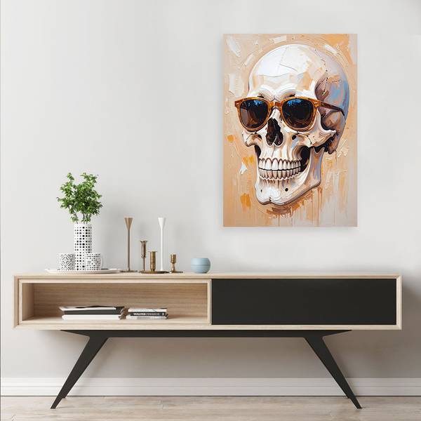 Tableau déco Crâne avec des lunettes 70 x 100 cm
