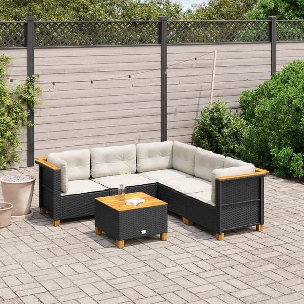 Loungeset 3036245-1 set van 6 zwart - staal - 63 x 62 x 63 cm