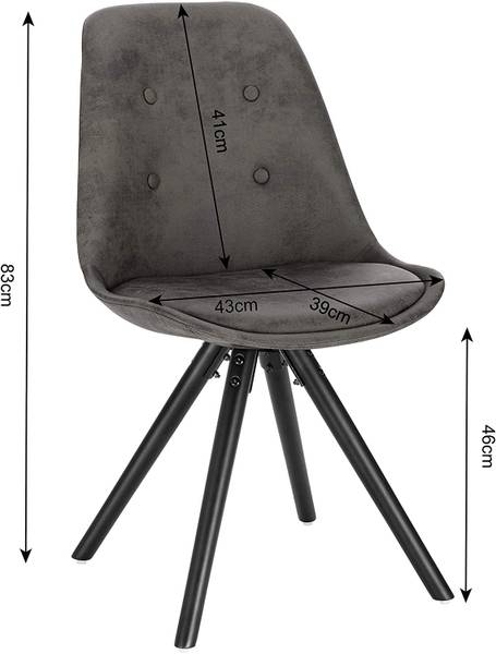 Esszimmerstuhl Emilie (4er Set) Anthrazit