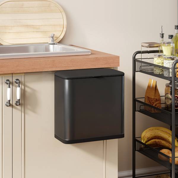 Vuilnisbak 851-059V00BK zwart - metaal - 18 x 30 x 30 cm