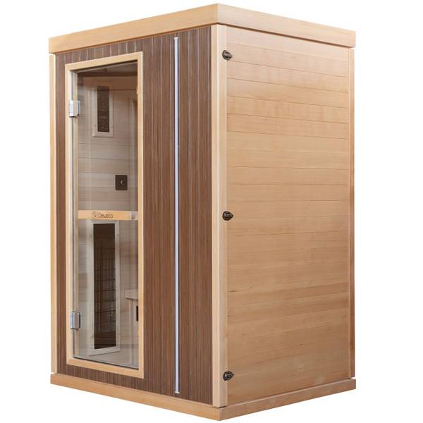 Infrarotkabine MELVILLE Beige - Walnuss - 130 x 190 x 105 cm
