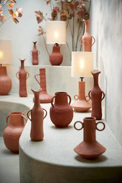 Vase SARMANO Rot - Metall - 19 x 26 x 19 cm